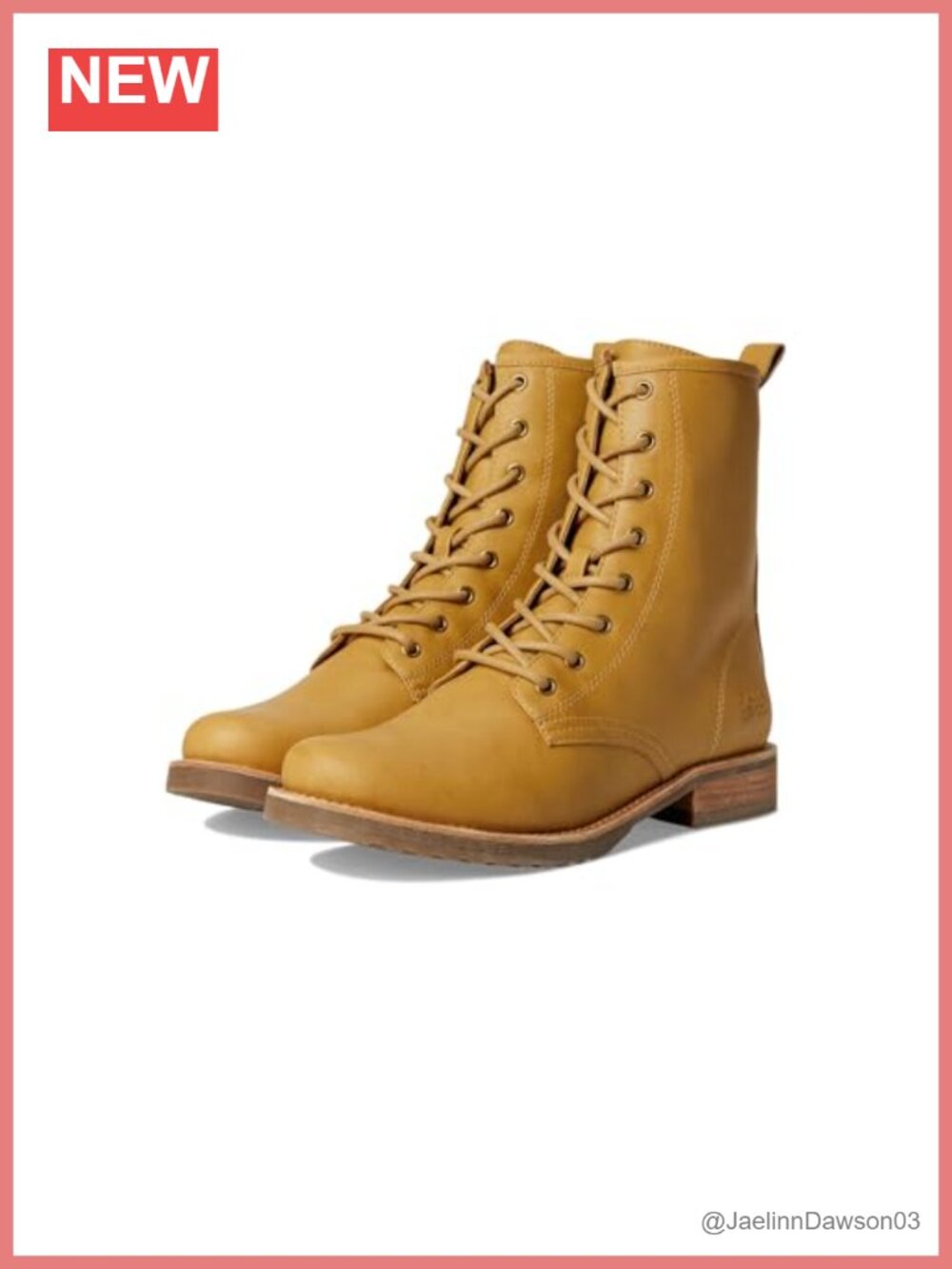 Chesnee Combat Lace-Up Block Heel Ankle Boots Tumbled Leather